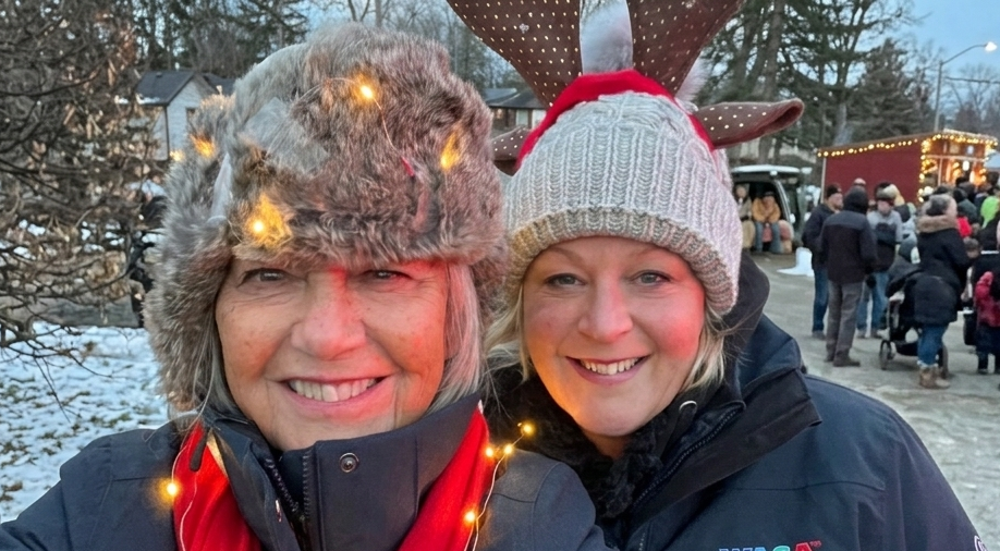 Faye Ego with a fellow community member at the Wasaga Beach Santa Claus parade