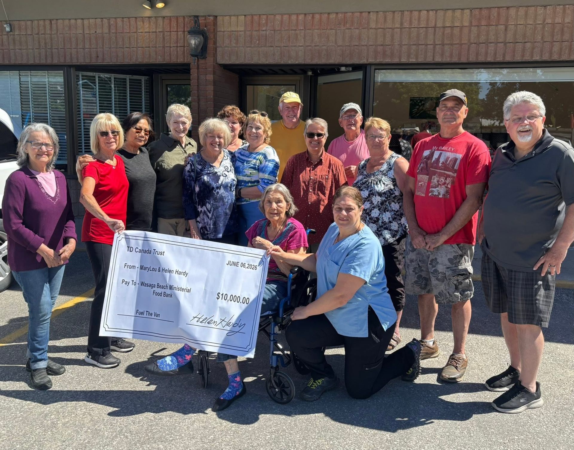 Joe Belanger with volunteers supporting the Wasaga Beach Ministerial Food Bank